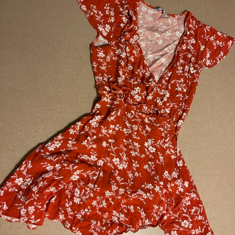 Wrap dress tag says M but more like x Small